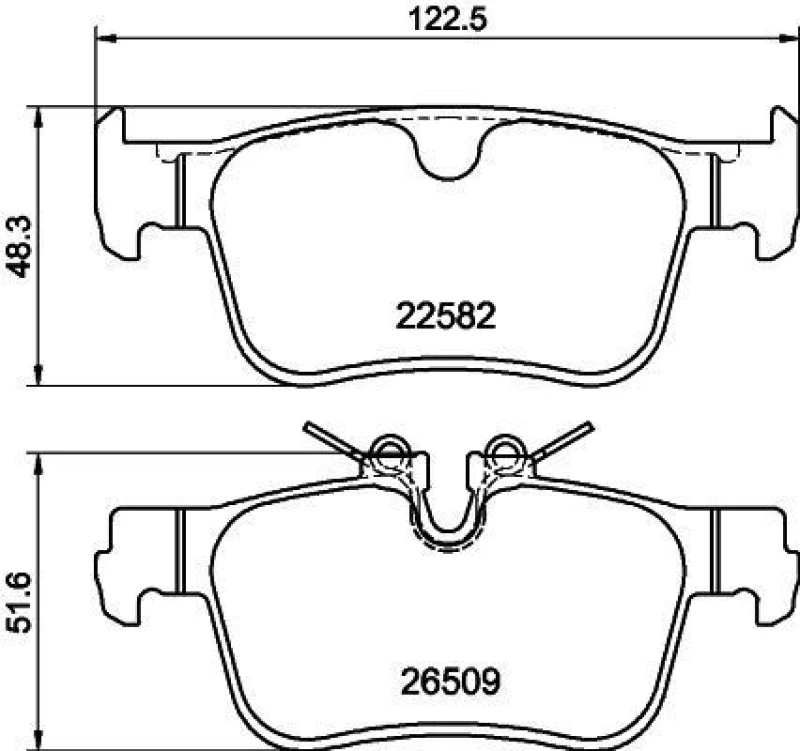 Image of HELLA Brake pad set HELLA 8DB 355 044-311