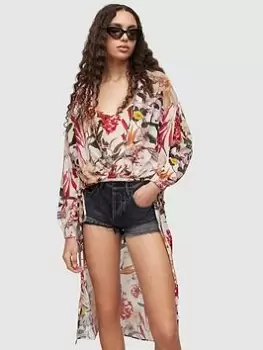 Image of Allsaints Avala Leondra Top - Pearl White Multi