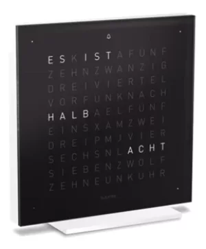 Image of QLOCKTWO Touch Pure Black Ice Tea Table Clock