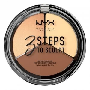 Image of NYX Professional Makeup 3 Steps to Sculpt Face Sculpting Palette Light