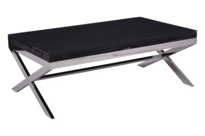 Image of Orsina Black Coffee Table With Cross Base