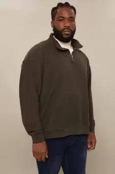 Image of Plus Twill Quarter Zip Funnel Sweatshirt