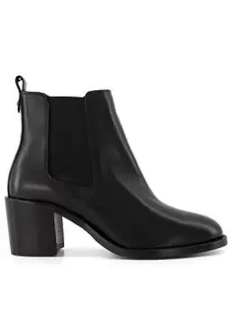 image of Dune London Dune Pembly Mid Heel Ankle Boots - Black, Size 4, Women