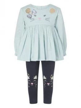 Image of Monsoon Baby Girls Mouse Novelty Woven Set - Aqua