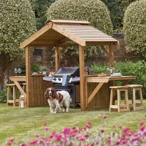 image of Woodshaw Appleton Signature Barbecue Party Shelter & Stools