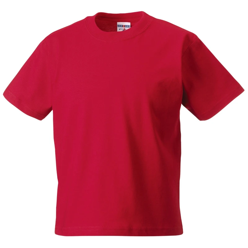 Image of Jerzees Schoolwear Jerzees Schoolgear Classic Plain T-Shirt Pack of 2 in Red Size: 3-4 Years Red Unisex 3-4 Years