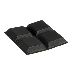 image of R-TECH 310038 Flat Square Rubber Feet 12.7 x 12.7 x 3.5 - Black - ...