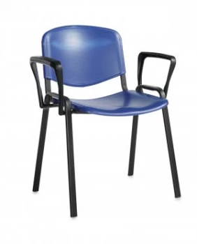 Image of Taurus plastic Meeting Room Stackable Room With Fixed Arms - Blue