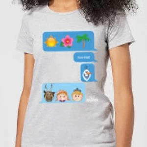 Image of Disney Frozen I Love Heat Emoji Womens T-Shirt - Grey - 3XL