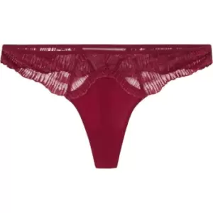 Image of CALVIN KLEIN Linear Lace Thong - Red