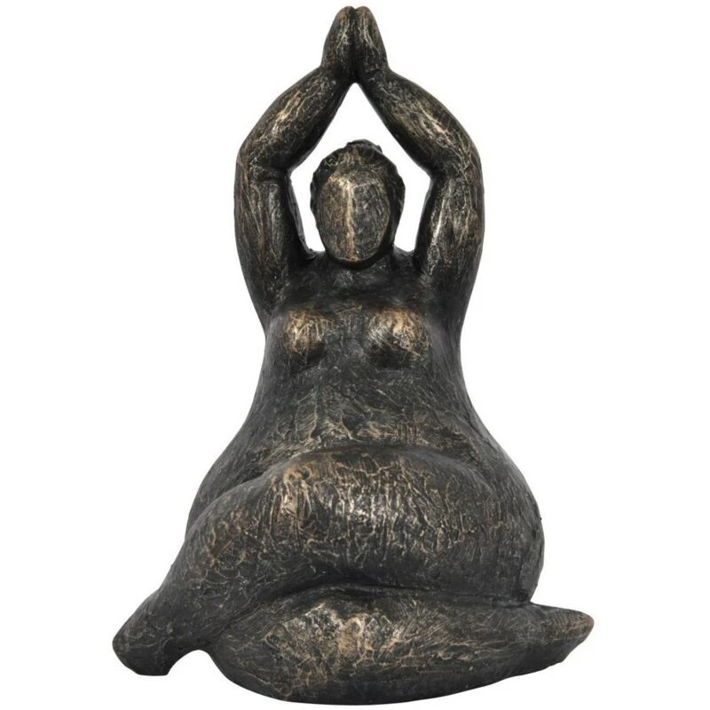 Image of Buttercup Farm Iris Praying Feminine Form Resin Sculpture - Limestone/polyresin - L13 X W18 X H24cm - Bronze