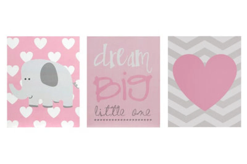 Image of Orsina Set Of 3 Dream Big Kids Wall Plaque, Inspirational And Educational Wall Art For Kids, Mdf Wall Plaque