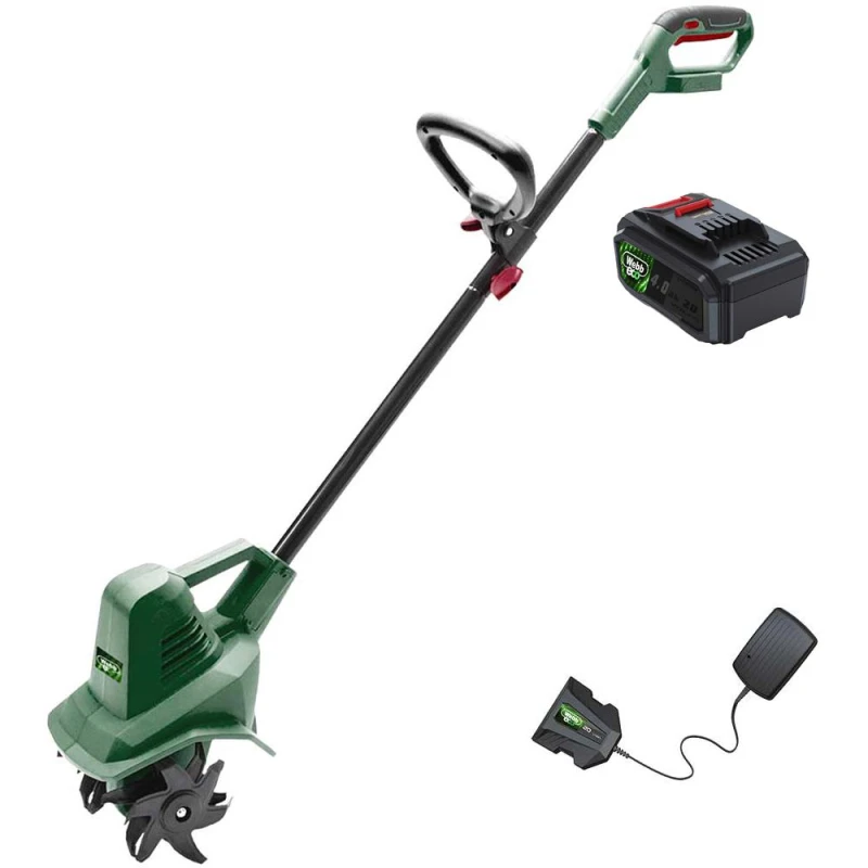 Image of Webb Eco WEV20TILB 20v Cordless Garden Tiller 1 x 4ah Li-ion Battery Charger WEV20TILB4