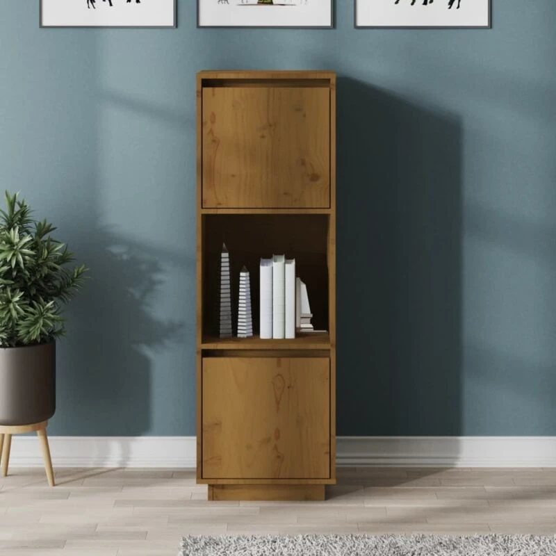 Image of VIDAXL Highboard Honey Brown 38x35x117cm Solid Wood Pine Vidaxl 8720286923436