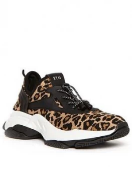 Image of Steve Madden Match Trainers - Leopard Print, Leopard, Size 9, Women