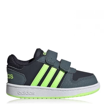 Image of adidas Hoops Infants Trainers - Legend Ink / Signal Green / Le