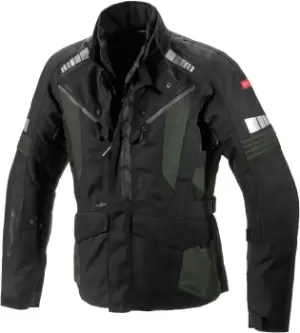 Image of Spidi H2Out Outlander Motorcycle Textile Jacket, black-grey-green Size M black-grey-green, Size M