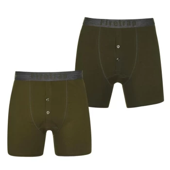 image of Firetrap 2 Pack Boxers - Forest/Olive