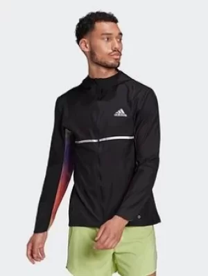 Image of adidas Own The Run Colorblock Jacket, Black Size XL Men