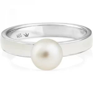 image of Ladies Jersey Pearl Sterling Silver Viva Freshwater Pearl White Ring Size N