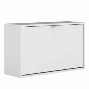 image of Shoes Hallway Storage Cabinet With 1 Tilting Door And 2 Layers White