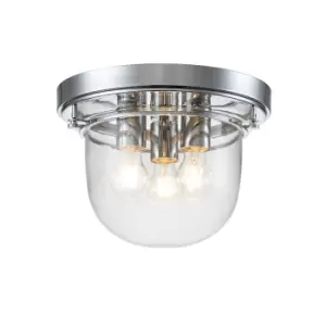 image of Quoizel Whistling Bowl Semi Flush Ceiling Light Polished Chrome, IP44