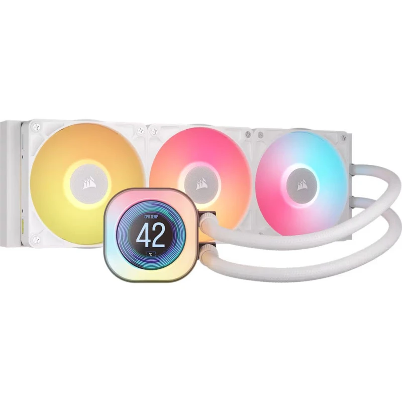 Image of Corsair iCUE LINK TITAN 360 RX LCD RGB White All In One CPU Cooler - 360mm