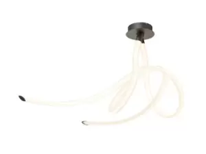 Image of Armonia Semi Flush Ceiling Large Ribbons, Dimmable, 60W LED, 3000K, 4500lm, Titanium, Frosted Acrylic