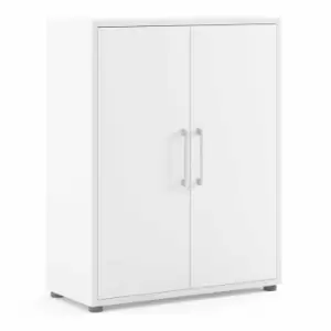 Image of Prima Bookcase 2 Shelves With 2 Doors In White