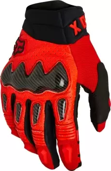 Image of FOX Bomber CE Motocross Gloves, black-red, Size 2XL, black-red, Size 2XL