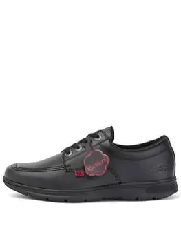 Image of Kickers Kickers Kelland Lace School Shoe, Black, Size 3 Older