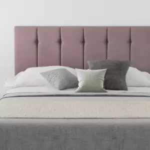 image of Hepburn Upholstered Headboard, Plush Velvet, Blush - Headboard 60cm Size Double (135x200)