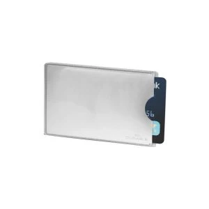 image of Durable Credit Card Sleeve RFID Secure Silver Pack of 10