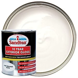 image of Sandtex 10 Year Exterior Gloss Paint - Pure Brilliant White 750ml