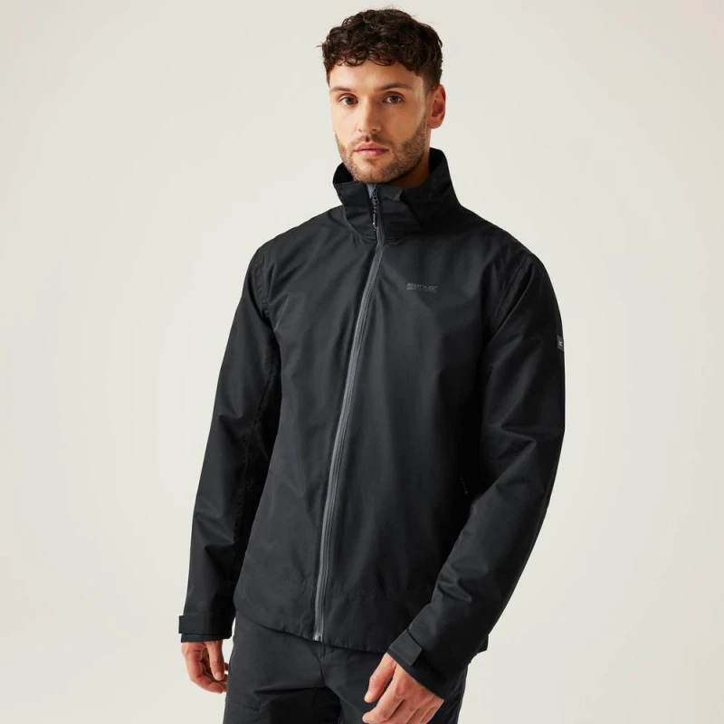 Image of Regatta Mens 'Oakhowe' Waterproof Breathable Shell Jacket in Black Size: 3XL Black Male 3XL