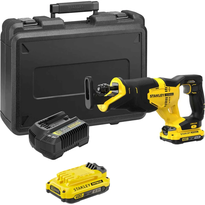 Image of Stanley Fatmax V20 SFMCS300 18v Cordless Reciprocating Saw SFMCS300D1K Batteries: 2 x 2ah Li-ion