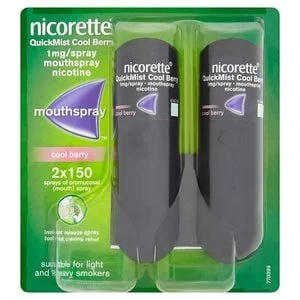 image of Nicorette 1mg QuickMist Cool Berry Mouth Spray Duo Pack