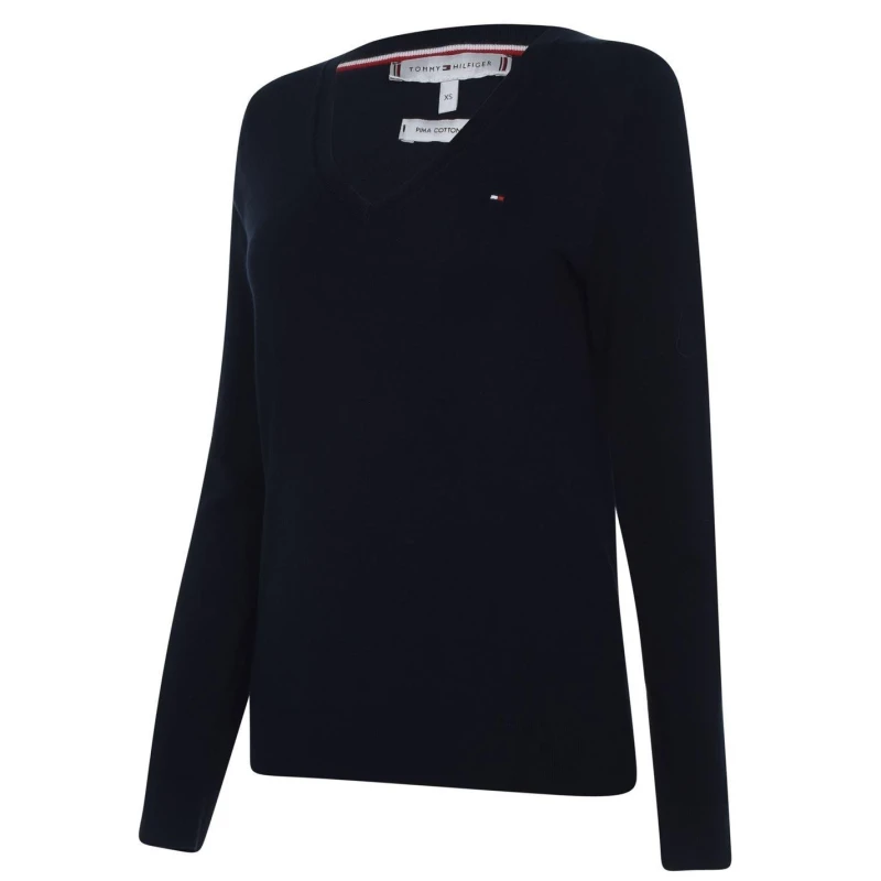 Image of Tommy Hilfiger V Neck Sweater Blue Female XL QJ37404