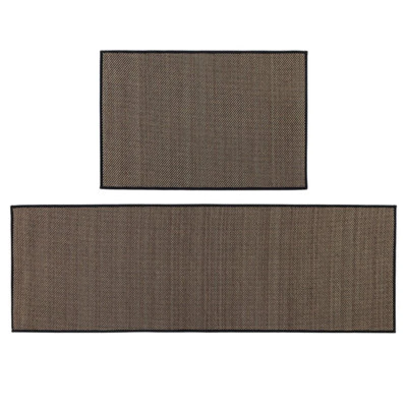 Image of JVL Antarra Machine Washable Entrance Doormat and Runner Set - Black 01-331-341