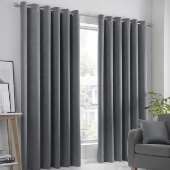 image of Fusion Strata Dim Out Woven Eyelet Curtains