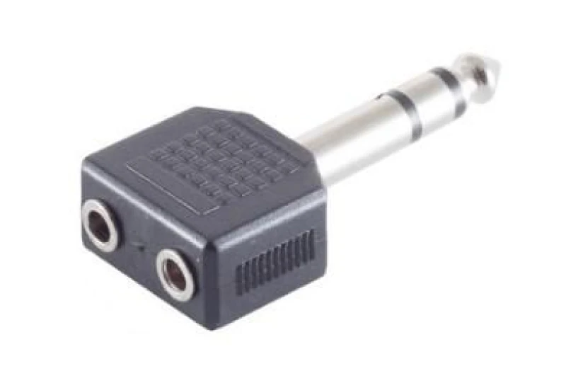 Image of Microconnect AUDANS cable gender changer 6.35mm 2 x 3.5mm Black