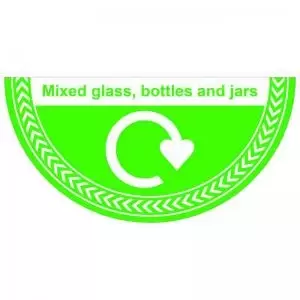 Image of Mixed Glass Bottles And Jars Floor Graphic adheres to most smooth