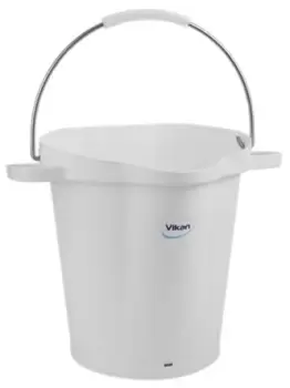 image of Vikan 20L Plastic White Bucket With Handle