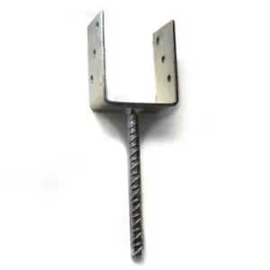 Moderix Zinc Plated U Type Post Fence Foot Anchors - Size 100 x 60 x 120 x 5mm,