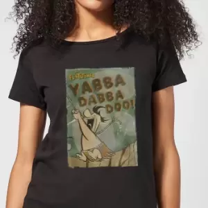 image of The Flintstones Yabba Dabba Doo! Womens T-Shirt - Black - L - Black