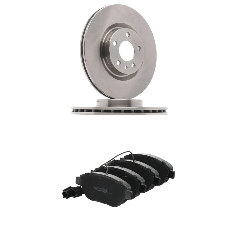 Image of RIDEX 3405B3246 Brake disc and pads set Front Axle, Brake Disc Type: internally vented, incl. wear warning contact Brake Set,disc brakes (3405)