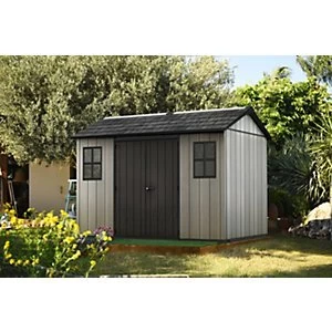 image of Keter Oakland 11 x 7ft Double Door Outdoor Apex Plastic Garden Shed