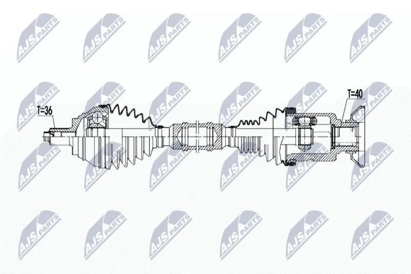 Image of NTY NPW-WW-235 Drive shaft Front Axle Right Drive Shaft (13)