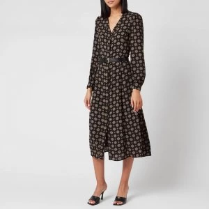 Image of Michael Kors Womens Print Midi Dress - Black - S