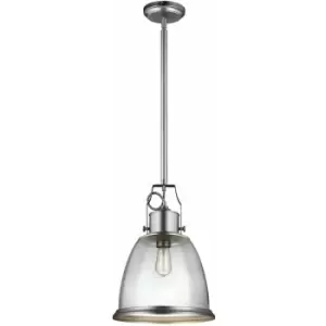 Image of Loops - 1 Bulb Ceiling Pendant Light Fitting Satin Nickel LED E27 75W Bulb
